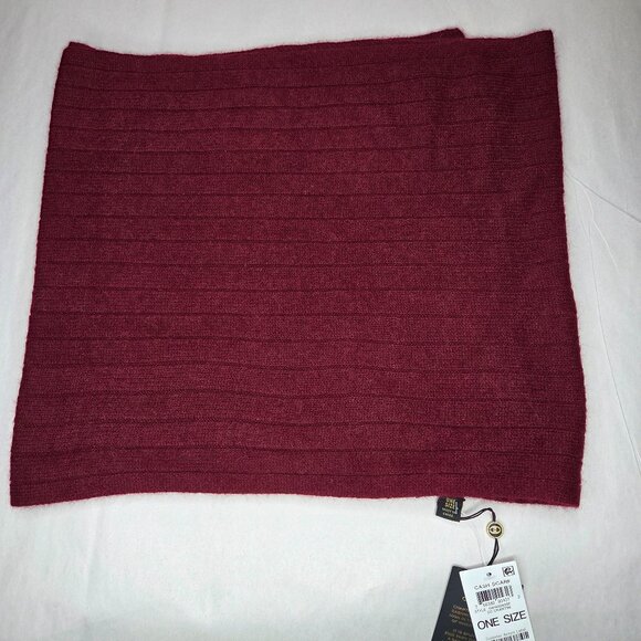 NWT Charter Club Women's Cranberry Red Cashmere Scarf OS